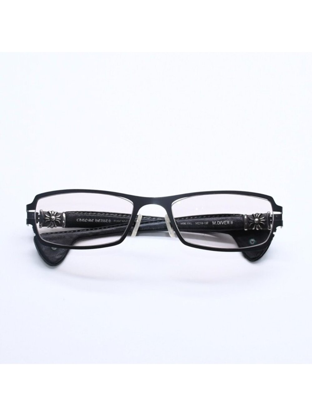 Chrome Hearts M Diver 2 CH Plus Temple Leather Sunglasses Eyewear 925 Sterling